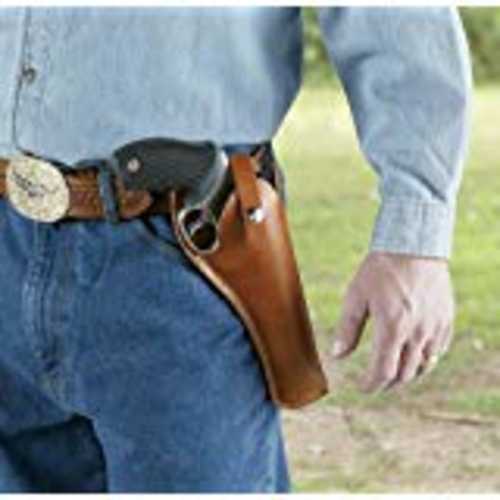 Hunter Company 2400-5 Crossdraw OWB Size 05 Chestnut Tan Leather Belt Slide Fits DA Revolver 8.37" Barrel Right Han